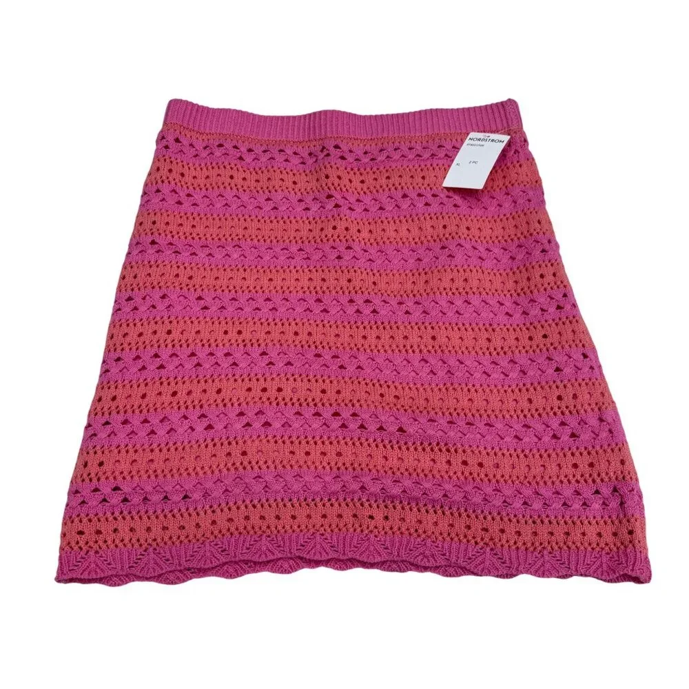 NEW Freshman 1996 Junior Pink Knitted Sleeveless Top With Skirt 2Pcs Set Size XL